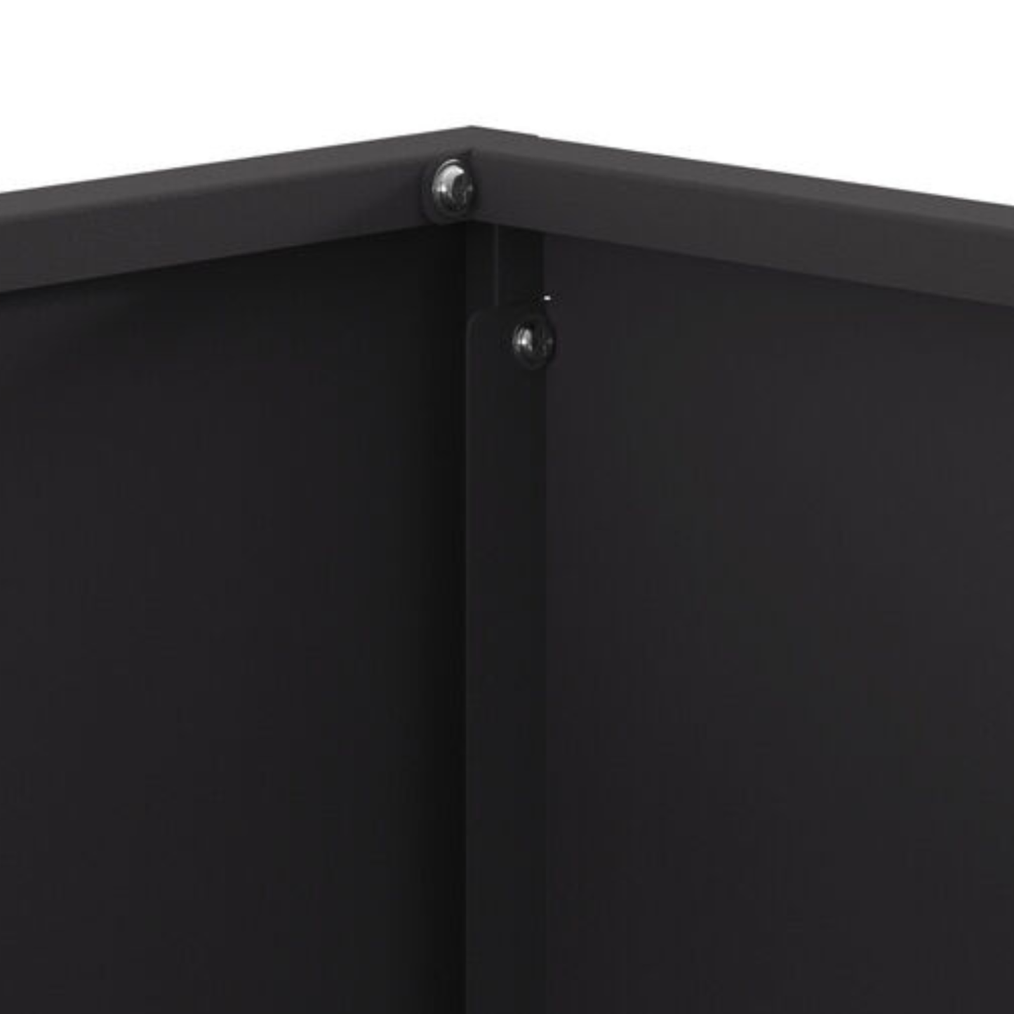 Square decorative fire pit leg and base detail - matte black steel - Pyrova