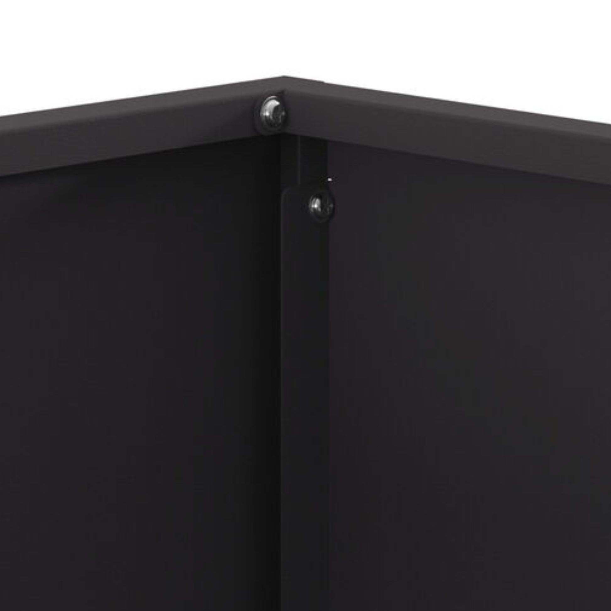 Square decorative fire pit leg and base detail - matte black steel - Pyrova