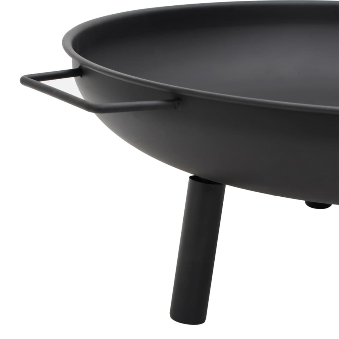 Fire pit bowl steel leg and handle detail close up - durable outdoor construction - Pyrova

