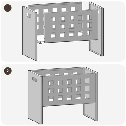 Rectangular grid fire pit assembly guide step 1 and 2 - easy self assembly - Pyrova
