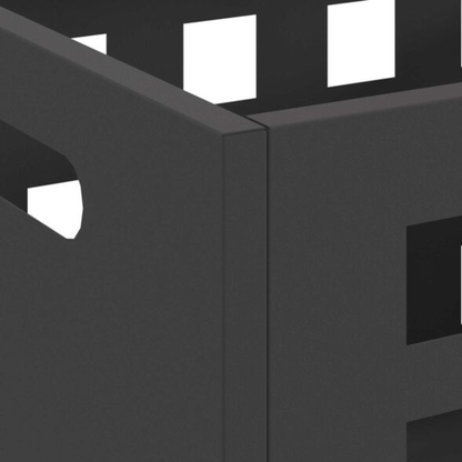 Rectangular grid fire pit handle and corner detail close up - Pyrova

