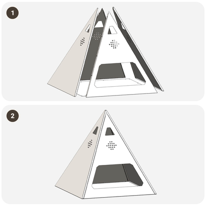 Pyramid chiminea assembly guide step 1 and 2 - easy self assembly - Pyrova