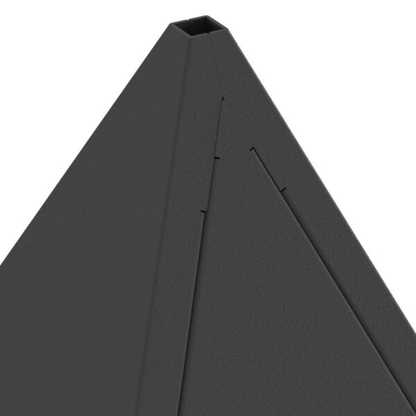 Pyramid chiminea apex close up - matte black steel construction - Pyrova