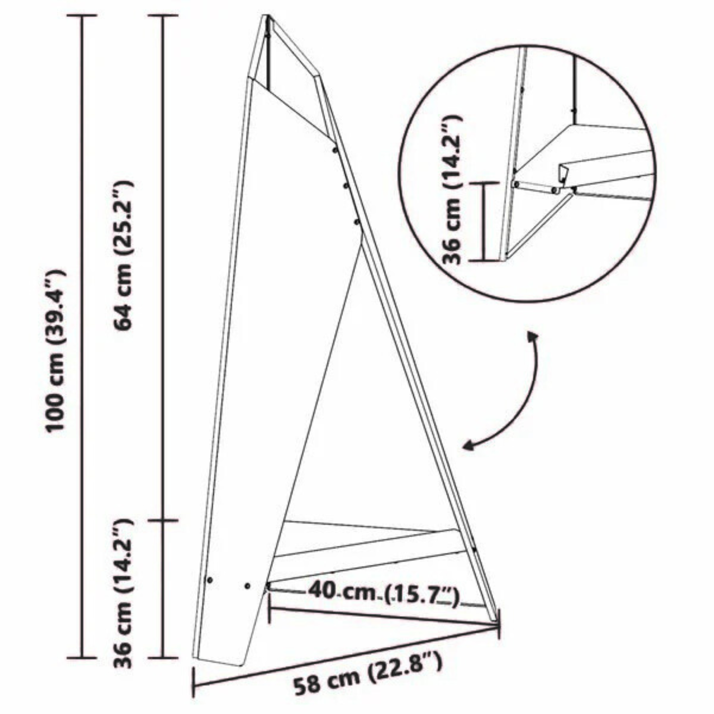 Assembly diagram of steel A-frame chiminea fire pit showing two angled panel construction outdoor fire pit Pyrova