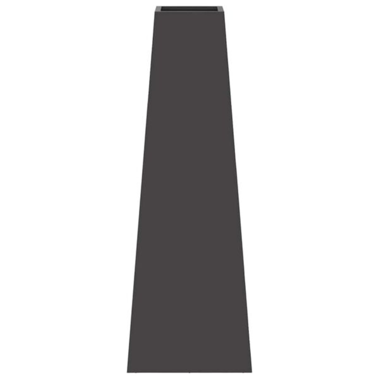 Anthracite steel pyramid chiminea fire pit solid front view on white background outdoor fire pit Pyrova