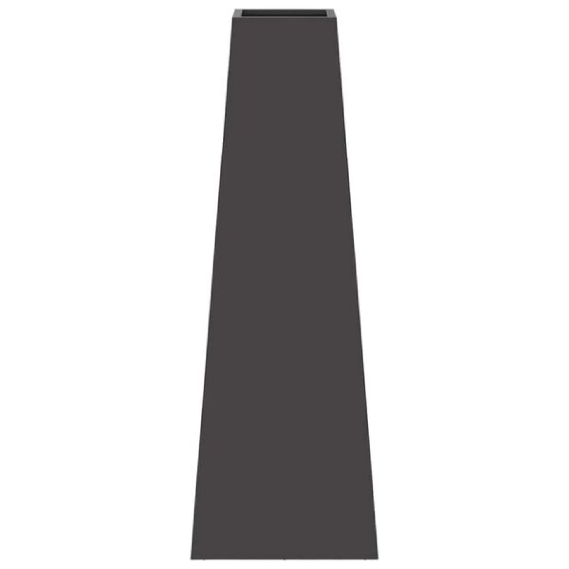 Anthracite steel pyramid chiminea fire pit solid front view on white background outdoor fire pit Pyrova