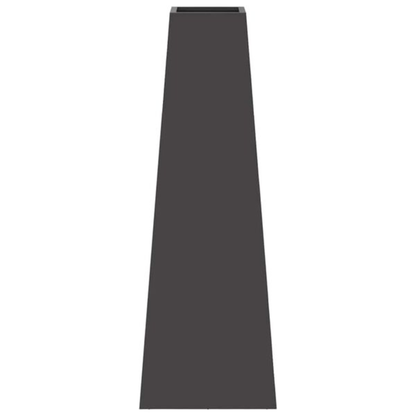 Anthracite steel pyramid chiminea fire pit solid front view on white background outdoor fire pit Pyrova
