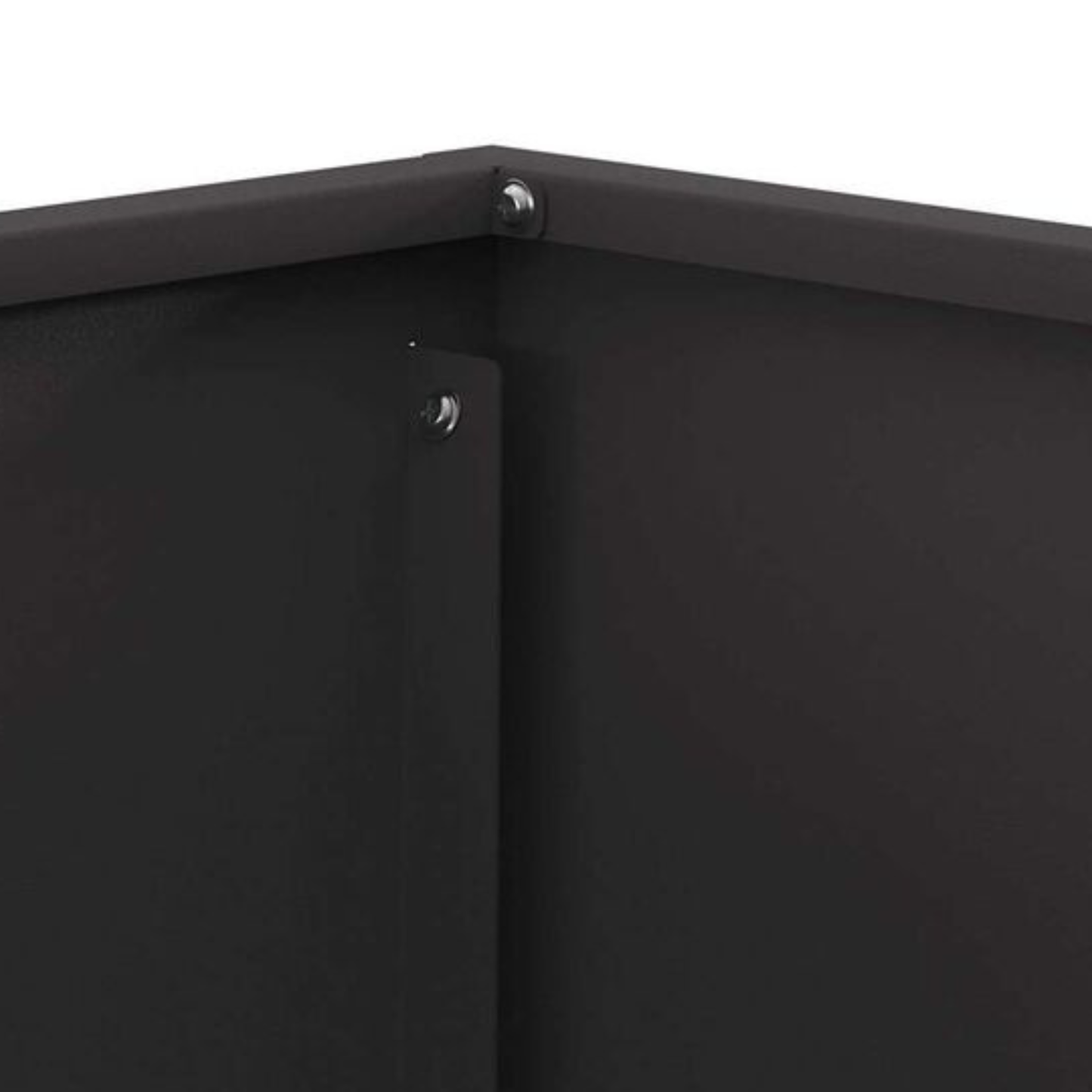 Tapered square fire pit 60cm corner bolt detail - heavy duty steel construction - Pyrova
