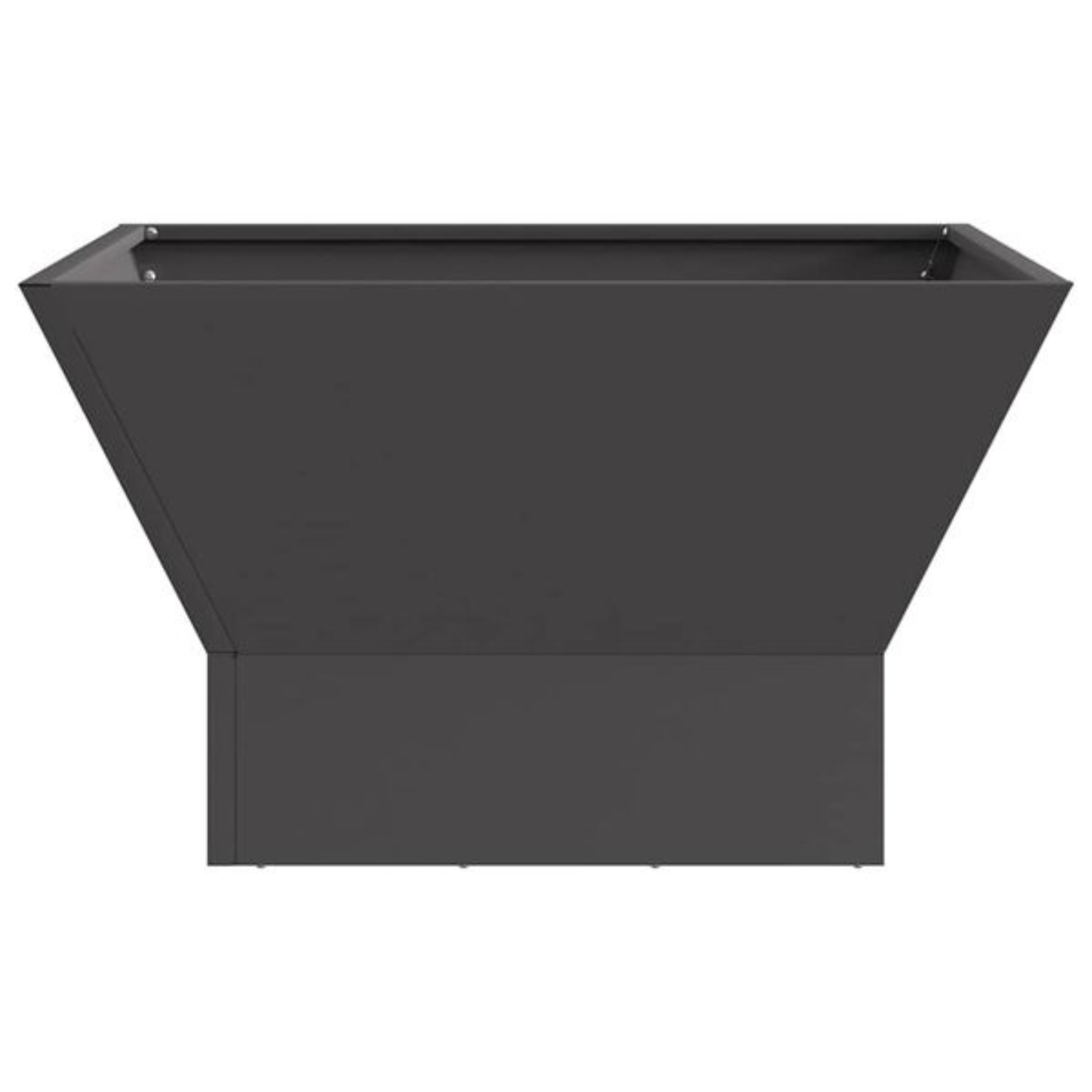 Tapered square steel fire pit 60x60cm front view - matte black finish - Pyrova
