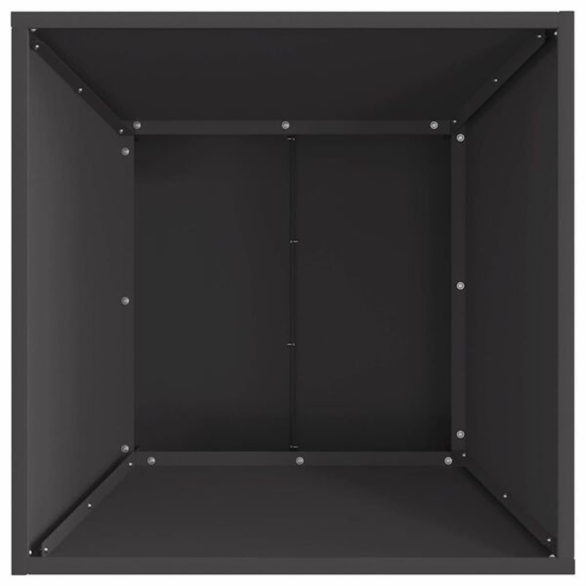 Tapered square steel fire pit 60cm top view - large open firebox - Pyrova
