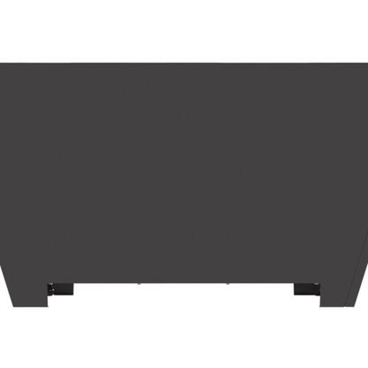 Tapered square steel fire pit base and feet detail - stable outdoor construction - Pyrova
