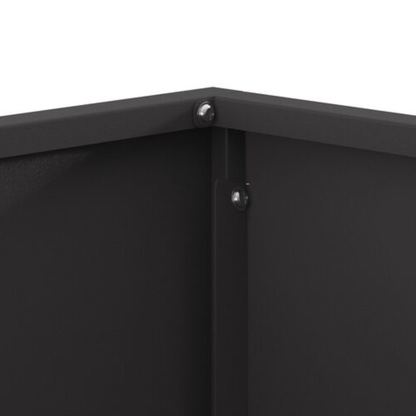 Tapered square steel fire pit with flames on garden patio - outdoor lifestyle - Pyrova
